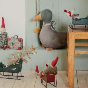 maileg christmas sleigh mouse red