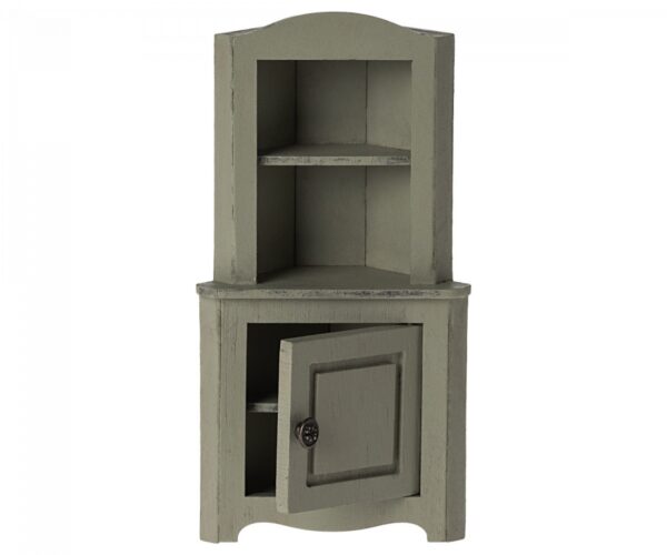 maileg corner cabinet toy light green