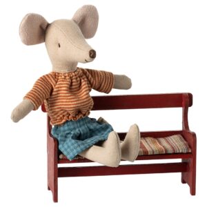 maileg bench mouse red