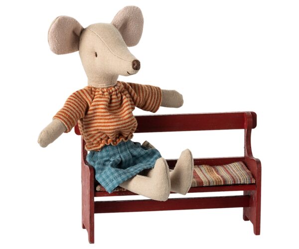 maileg bench mouse red