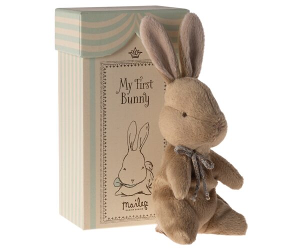 maileg my first bunny toy in box brown