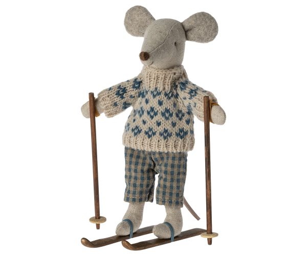 maileg winter mouse with ski set dad