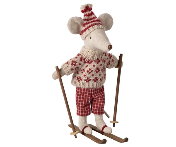 maileg winter mouse with ski set mum