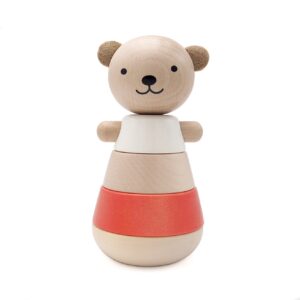 wooden stacking bear corail look