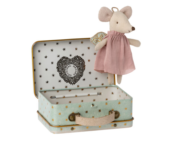 maileg angel mouse in suitcase toy