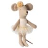 maileg ballerina mouse little sister toy off white