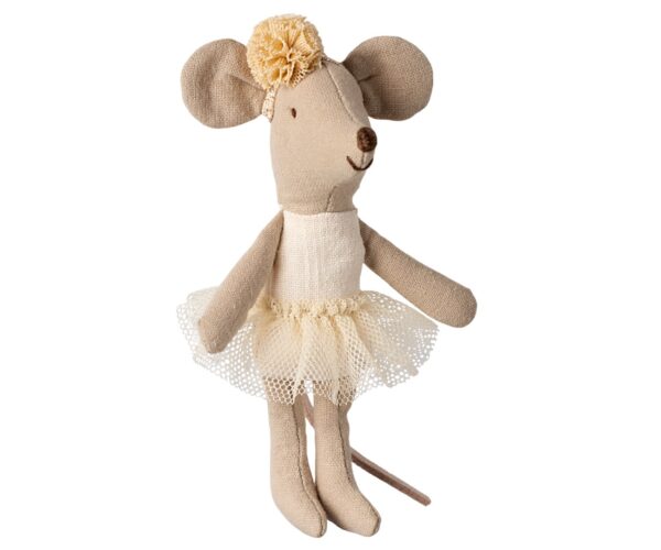 maileg ballerina mouse little sister toy off white