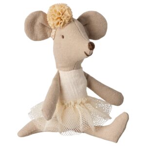 maileg ballerina mouse little sister toy off white