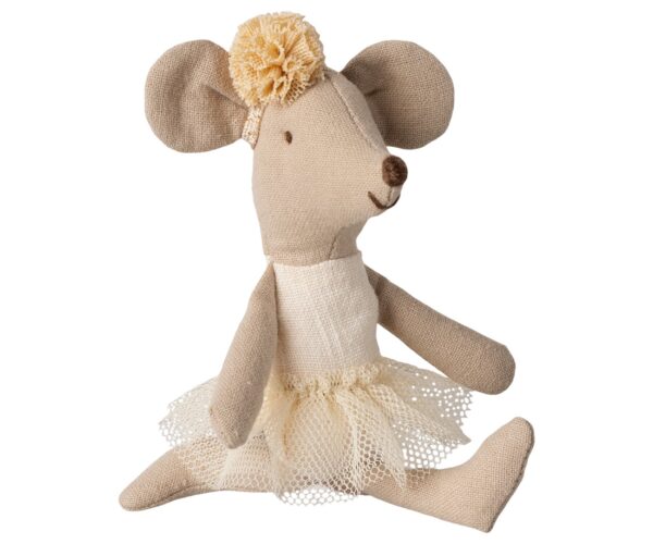 maileg ballerina mouse little sister toy off white