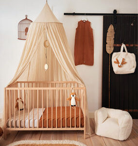 baby crib canopy nougat