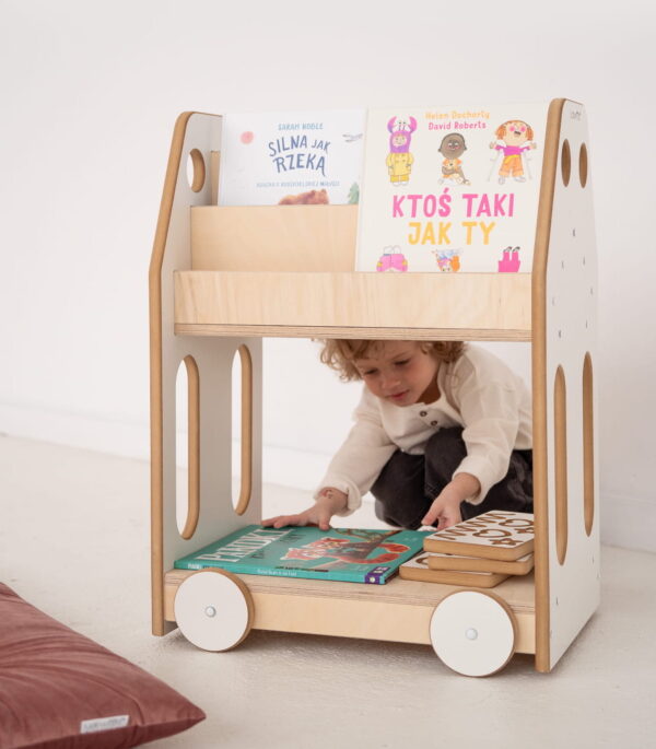 car montessori library shelf