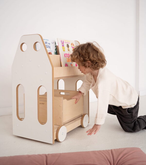 car montessori library shelf