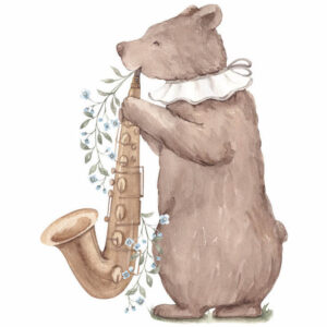 kids poster bear musician