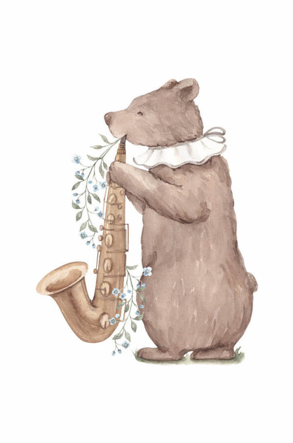 kids poster bear musician