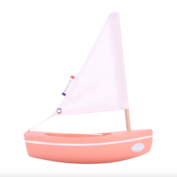 wooden boat toy le bachi pink flamingo