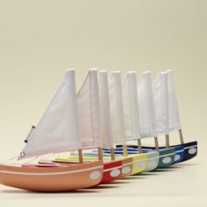 wooden boat toy le bachi glossy varnish