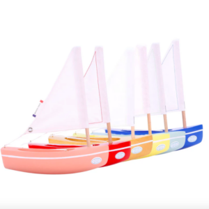 wooden boat toy le bachi glossy varnish