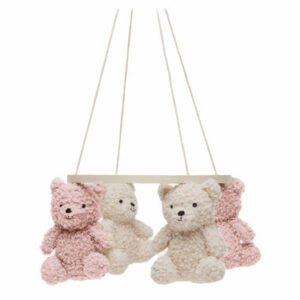 baby mobile teddy bear wild rose and natural