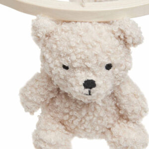 baby mobile teddy bear wild rose and natural