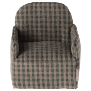 maileg mouse chair toy green checker