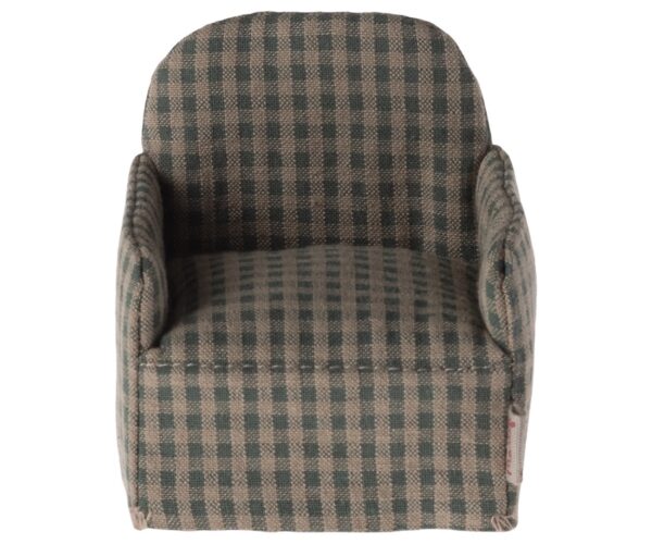 maileg mouse chair toy green checker