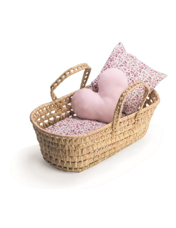 palm basket for dolls pink 30 36cm