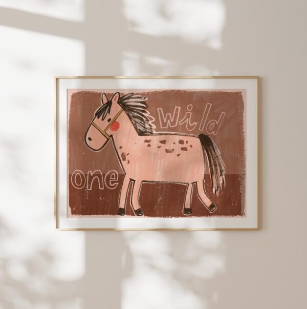 kids poster horse wild one