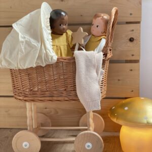 pram wicker toy eggshell