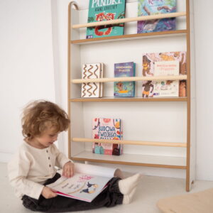 slim narrow montessori wall mounted library