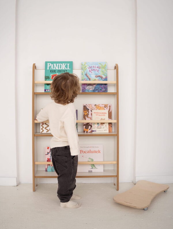 slim narrow montessori wall mounted library