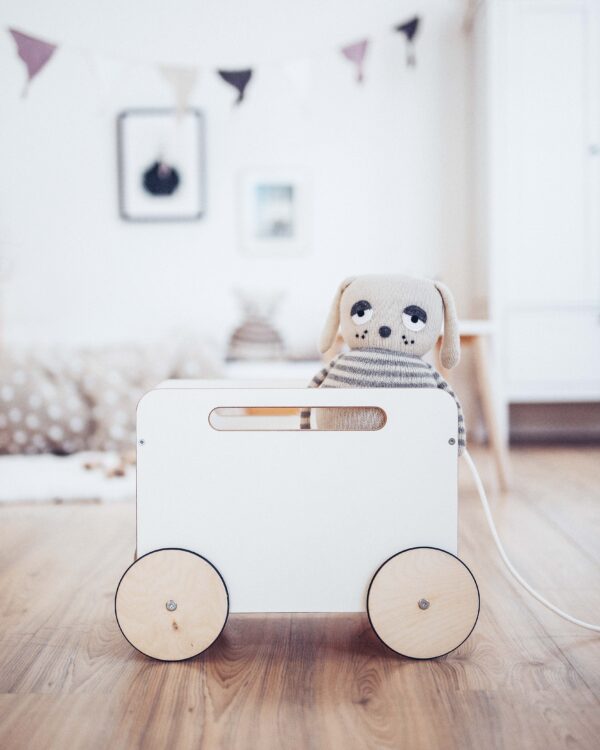 toy chest on wheels white