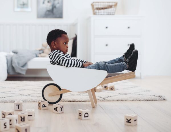 toy wheelbarrow white