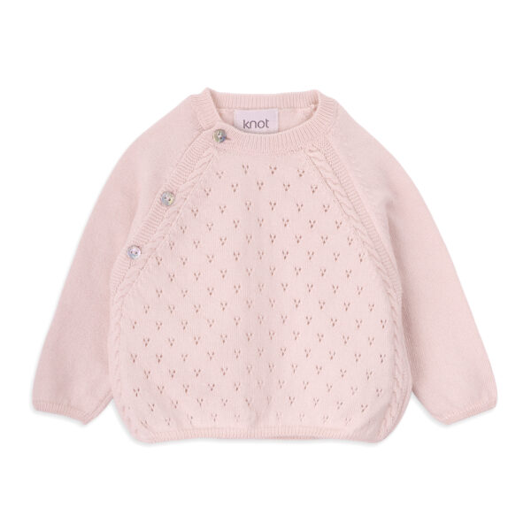 uzi knitted sweater and corin knitted trouser peony pink