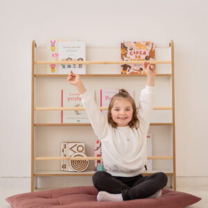 wide narrow montessori wall mounted library