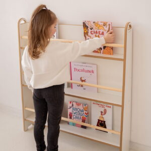 wide narrow montessori wall mounted library