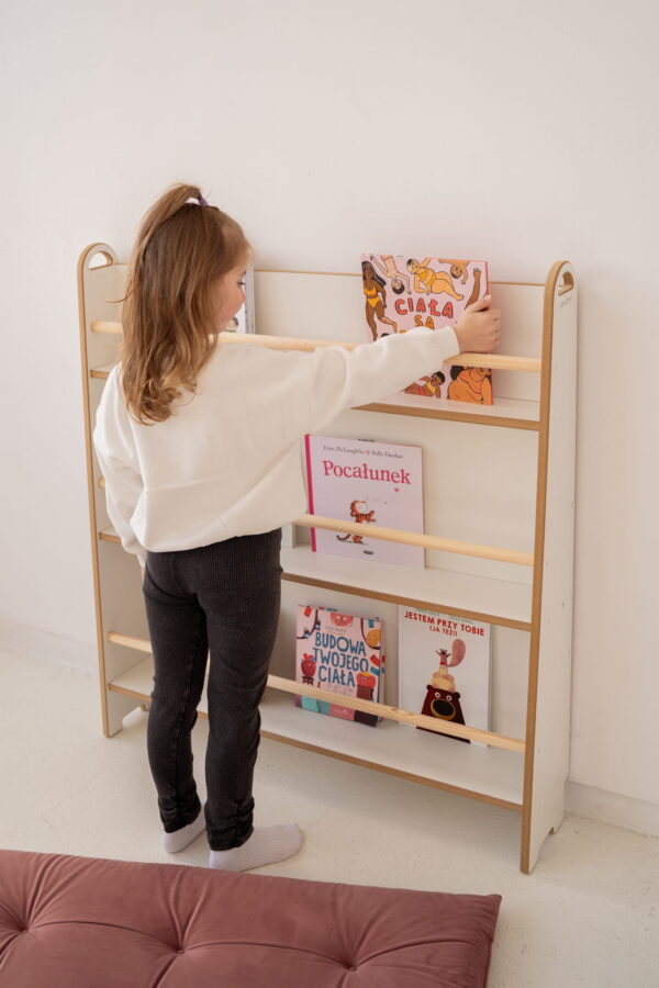 wide narrow montessori wall mounted library