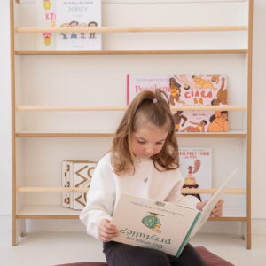 wide narrow montessori wall mounted library