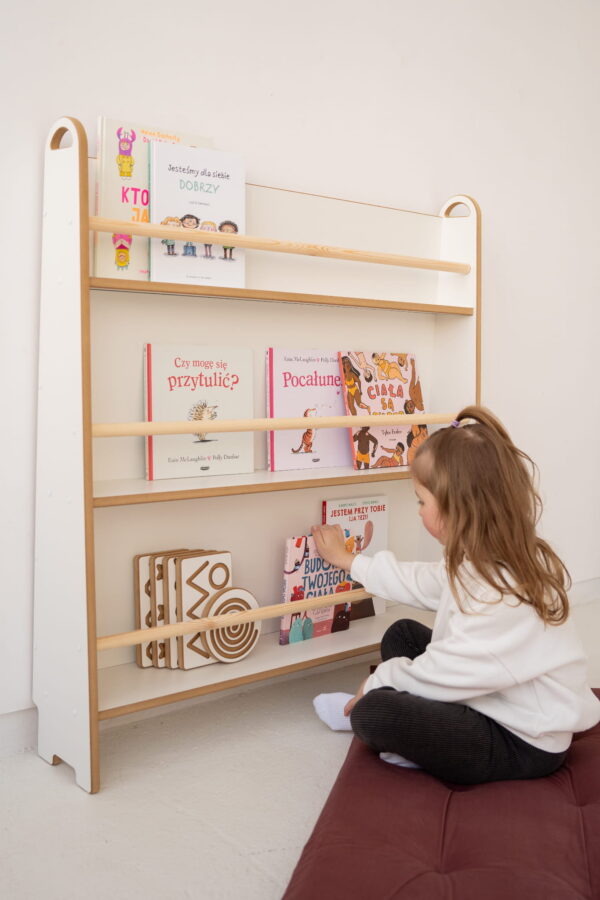 wide narrow montessori wall mounted library